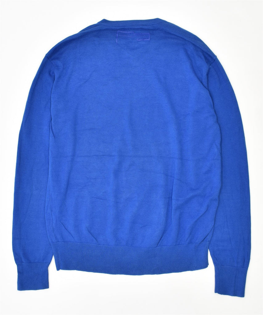 JACK & JONES Mens V-Neck Jumper Sweater XL Blue Cotton | Vintage | Thrift | Second-Hand | Used Clothing | Messina Hembry 