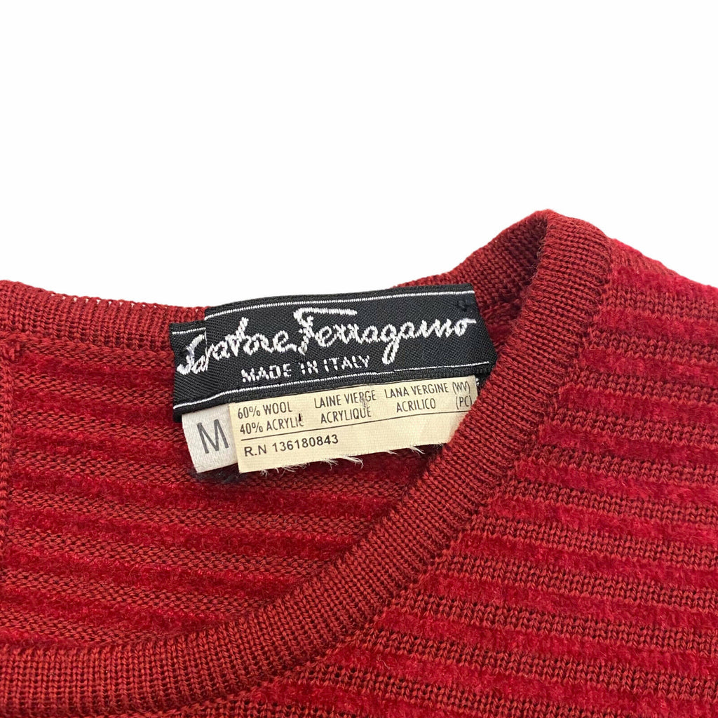 Salvatore Ferragamo Women's Velvet Top | Vintage Luxury Fashion Designer Red VTG | Vintage Messina Hembry | Thrift | Second-Hand Messina Hembry | Used Clothing | Messina Hembry 