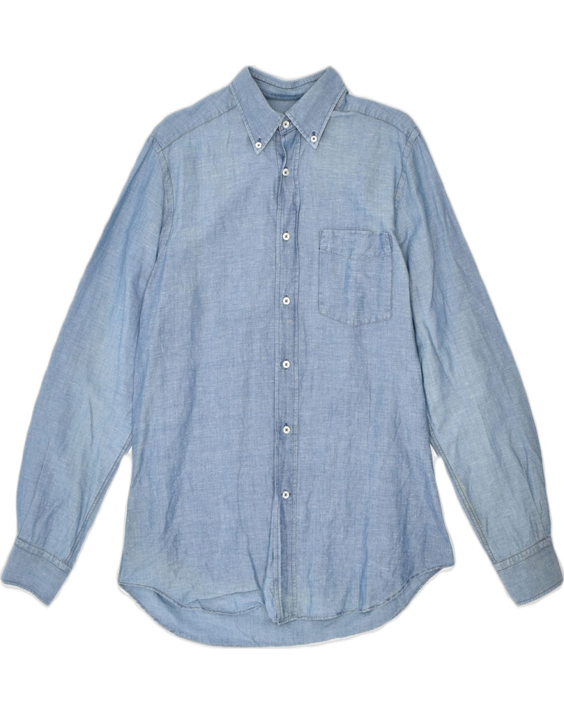 MASSIMO DUTTI Mens Shirt Medium Blue | Vintage | Thrift | Second-Hand | Used Clothing | Messina Hembry 