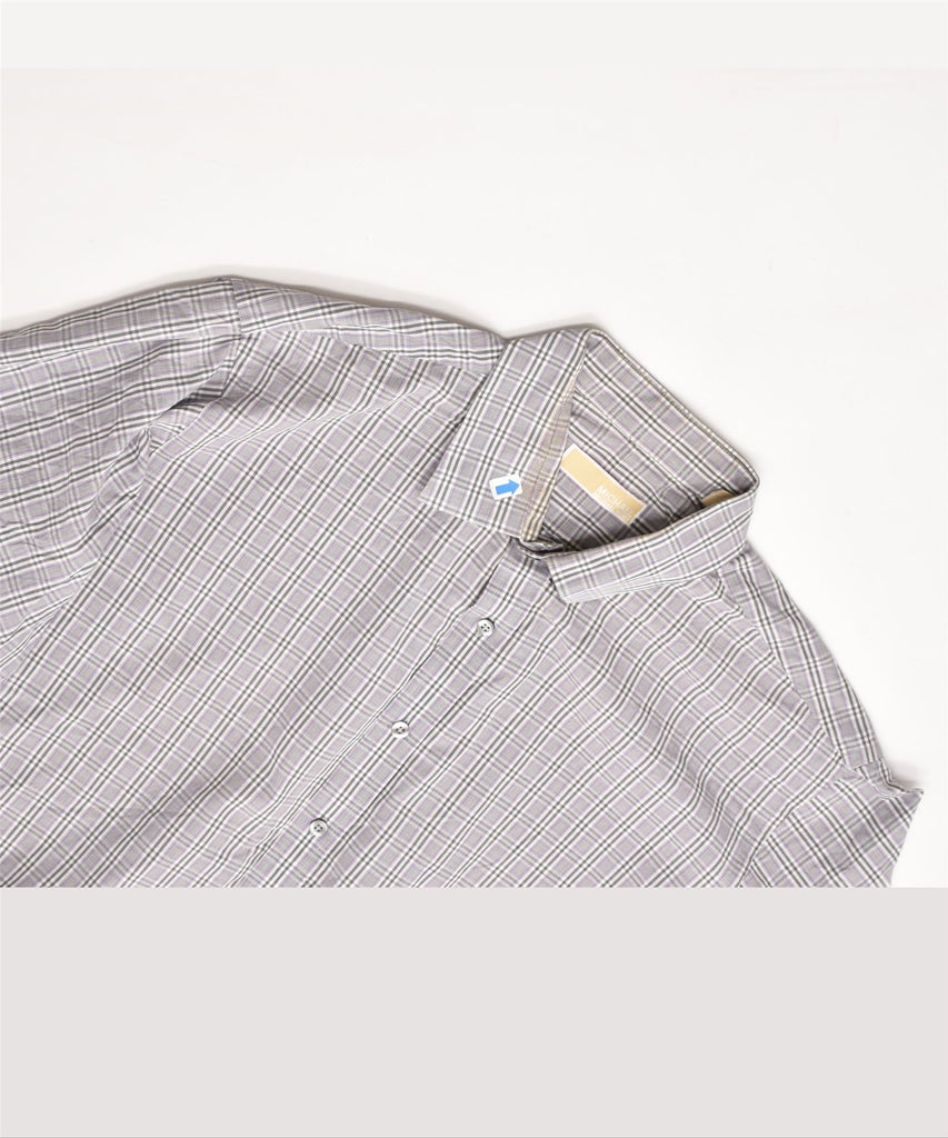 MICHAEL KORS Mens Shirt Size 17 1/2 XL Off White Check | Vintage | Thrift | Second-Hand | Used Clothing | Messina Hembry 