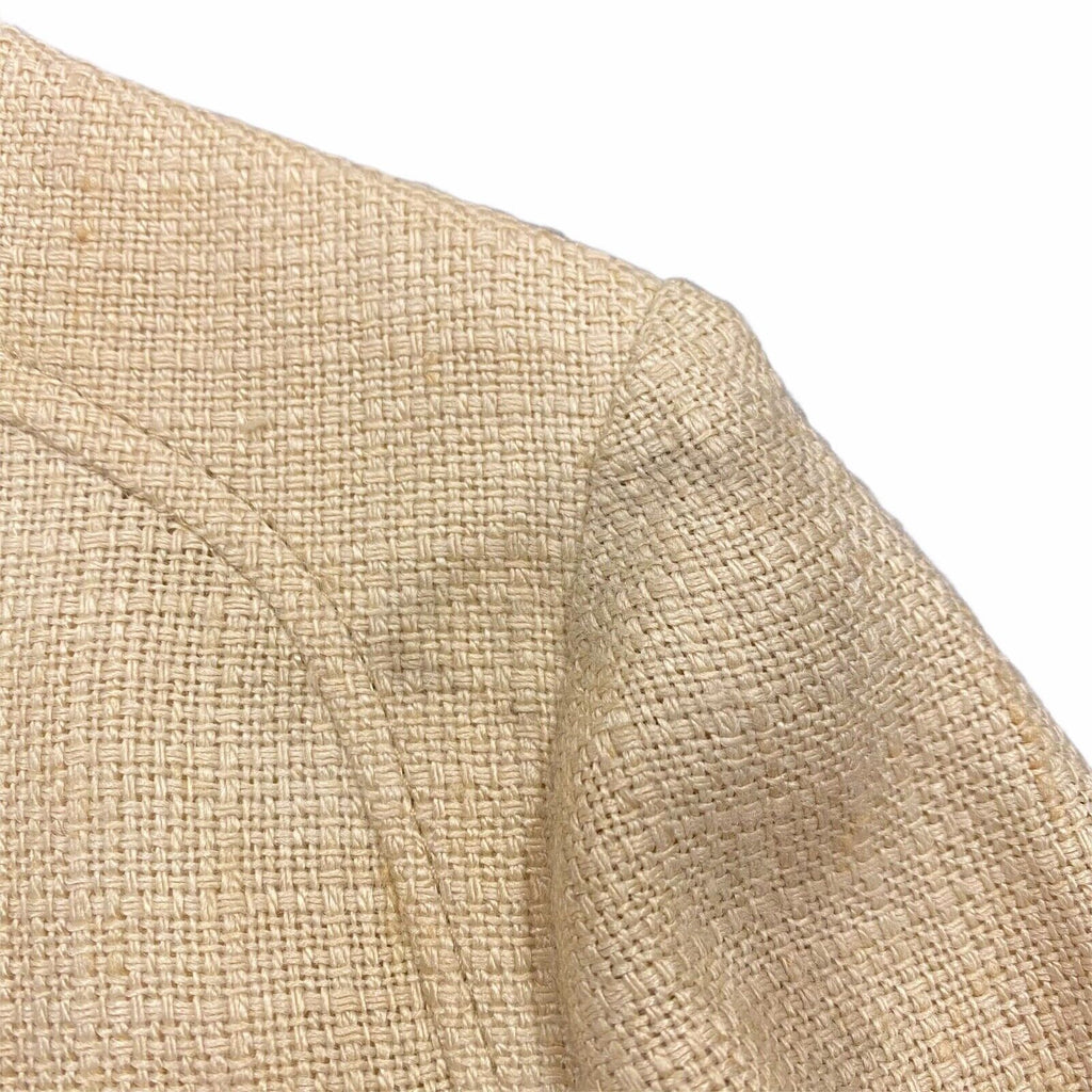 Moncler Women's Silk Weaved Jacket | Vintage High End Luxury Designer Beige VTG | Vintage Messina Hembry | Thrift | Second-Hand Messina Hembry | Used Clothing | Messina Hembry 