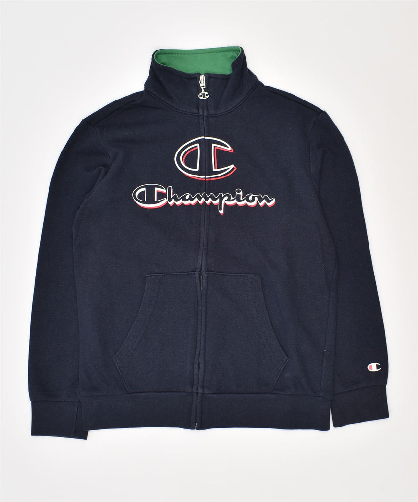 CHAMPION Boys Graphic Tracksuit Top Jacket 9-10 Years Medium Navy Blue | Vintage | Thrift | Second-Hand | Used Clothing | Messina Hembry 