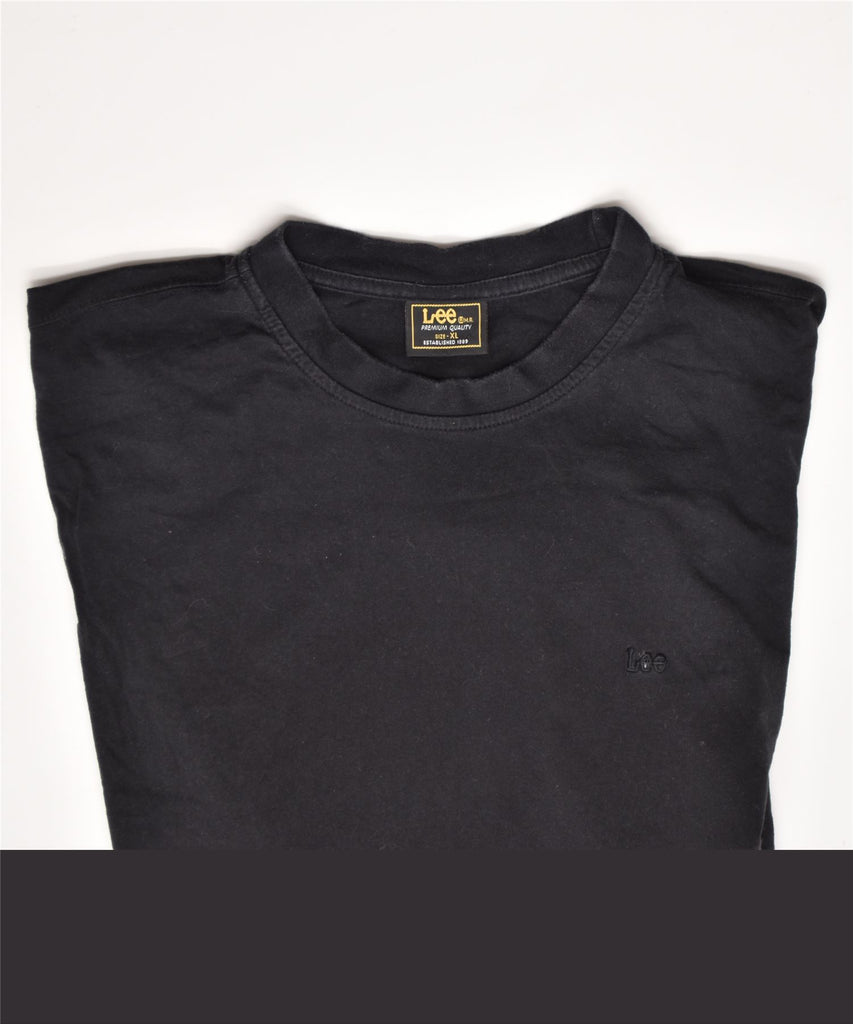 LEE Womens T-Shirt Top UK 18 XL Black Cotton | Vintage | Thrift | Second-Hand | Used Clothing | Messina Hembry 