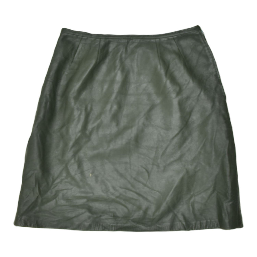 VINTAGE Womens Leather A-Line Skirt Small W26 Green | Vintage | Thrift | Second-Hand | Used Clothing | Messina Hembry 