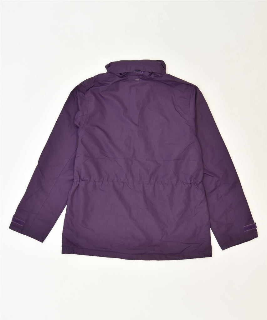 MOUNTAIN WAREHOUSE Womens Hooded Rain Jacket UK 12 Medium Purple Polyester | Vintage | Thrift | Second-Hand | Used Clothing | Messina Hembry 