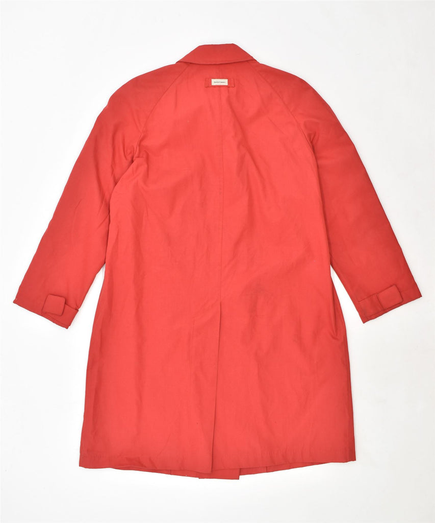 HENRY COTTONS Womens Double Breasted Overcoat IT 46 Large Red Polyester | Vintage | Thrift | Second-Hand | Used Clothing | Messina Hembry 