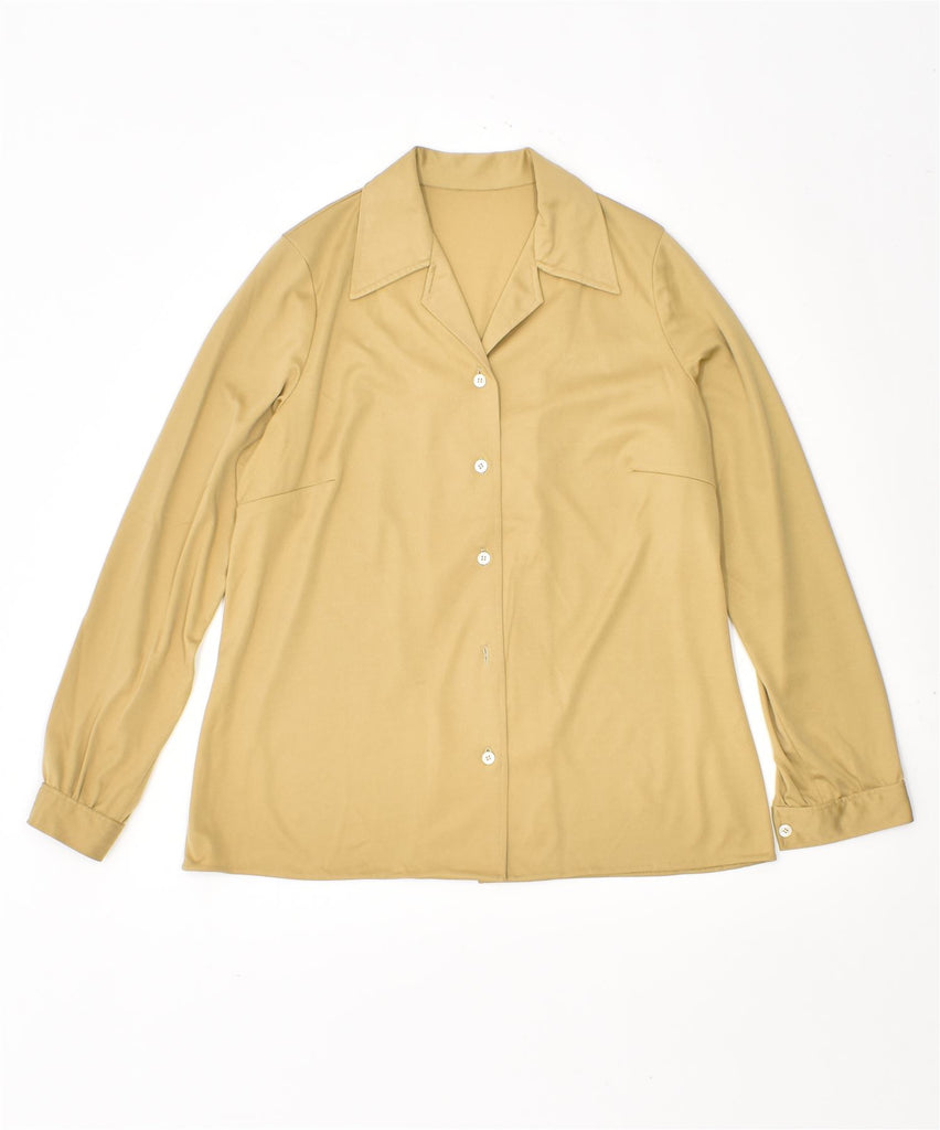 VINTAGE Womens Shirt UK 14 Medium Khaki | Vintage | Thrift | Second-Hand | Used Clothing | Messina Hembry 