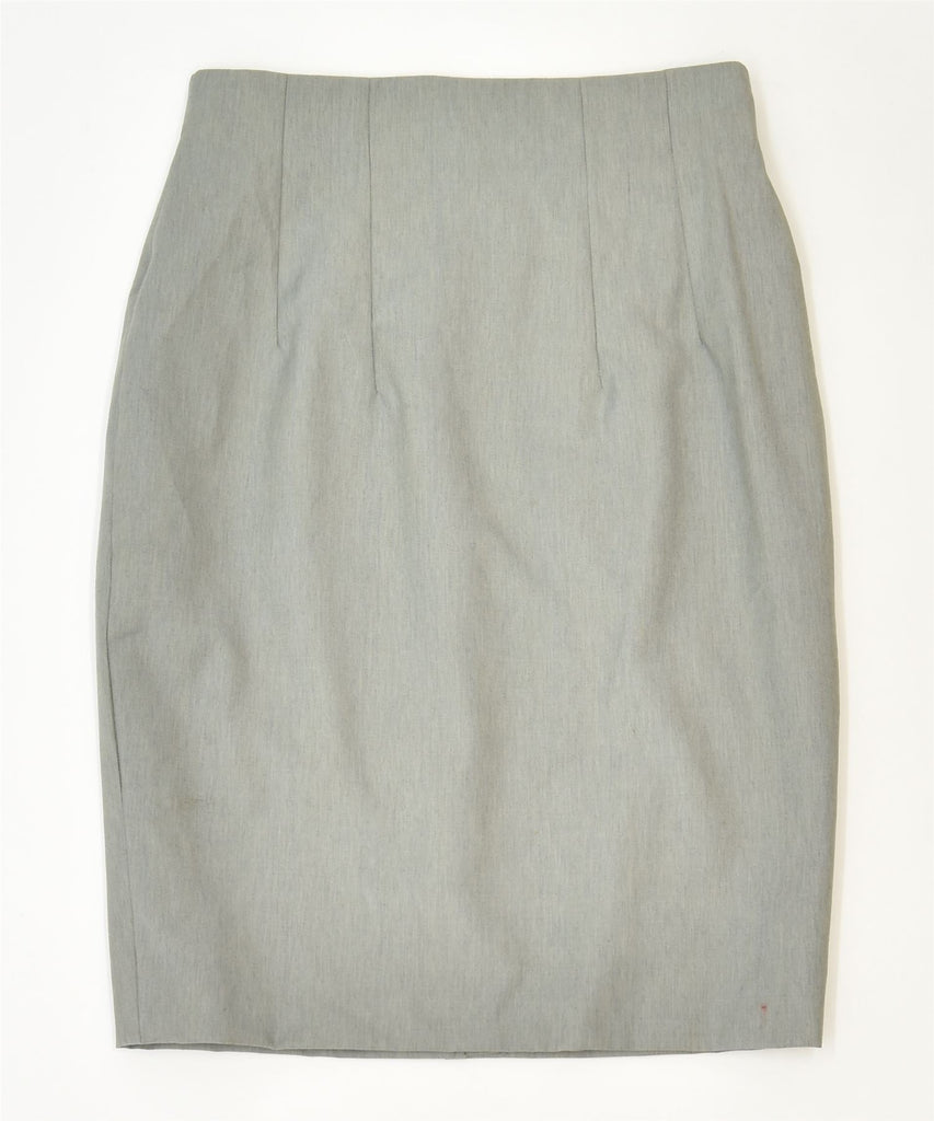 GERMANO ZAMA Womens Pencil Skirt IT 42 Medium W26 Grey Viscose Designer | Vintage | Thrift | Second-Hand | Used Clothing | Messina Hembry 