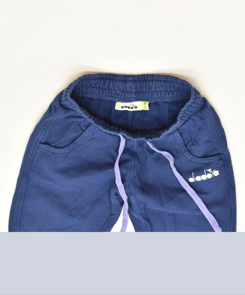 DIADORA Girls Tracksuit Trousers Joggers 3-4 Years XS Blue Cotton Sports | Vintage | Thrift | Second-Hand | Used Clothing | Messina Hembry 