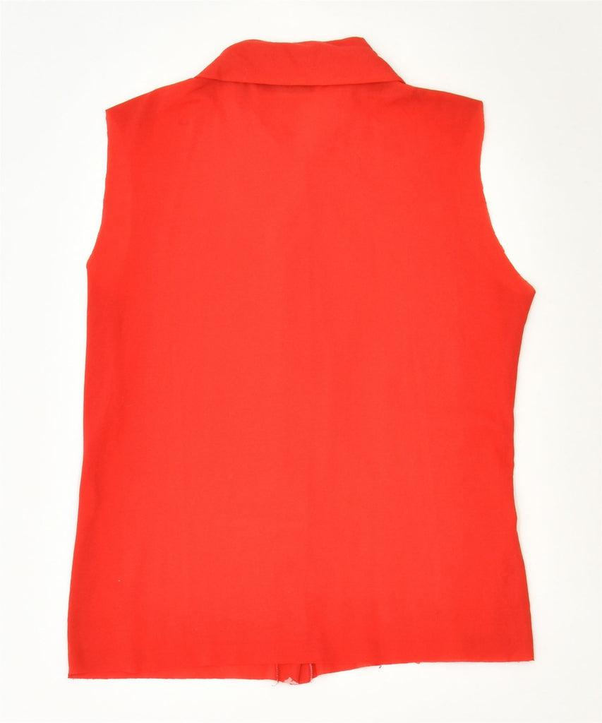 ONYX Womens Sleeveless Shirt UK 10 Small Red Classic Vintage | Vintage | Thrift | Second-Hand | Used Clothing | Messina Hembry 