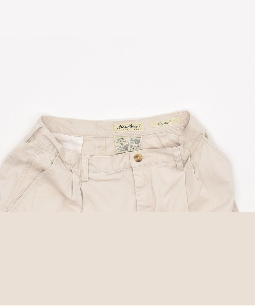 EDDIE BAUER Womens Classic Fit Chino Shorts US 10 Large W28 Beige Cotton | Vintage | Thrift | Second-Hand | Used Clothing | Messina Hembry 