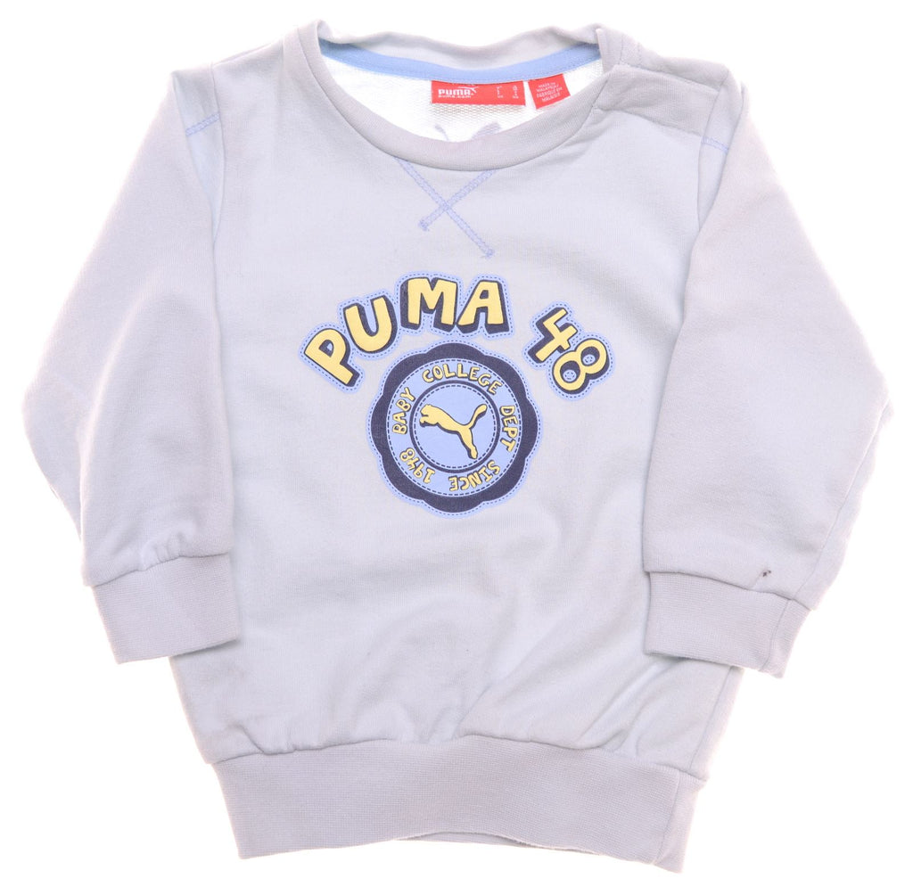 PUMA Boys Sweatshirt Jumper 3-6 Months Blue Cotton | Vintage | Thrift | Second-Hand | Used Clothing | Messina Hembry 