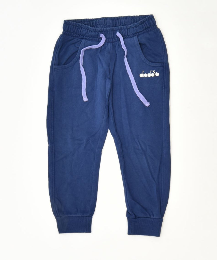 DIADORA Girls Tracksuit Trousers Joggers 3-4 Years XS Blue Cotton Sports | Vintage | Thrift | Second-Hand | Used Clothing | Messina Hembry 