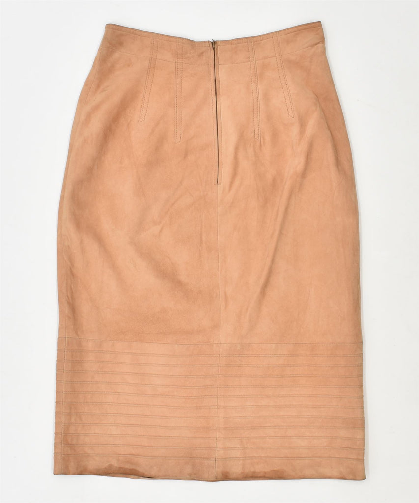 MARCOS Womens Suede Pencil Skirt EU 38 Small W26 Brown Suede Vintage | Vintage | Thrift | Second-Hand | Used Clothing | Messina Hembry 