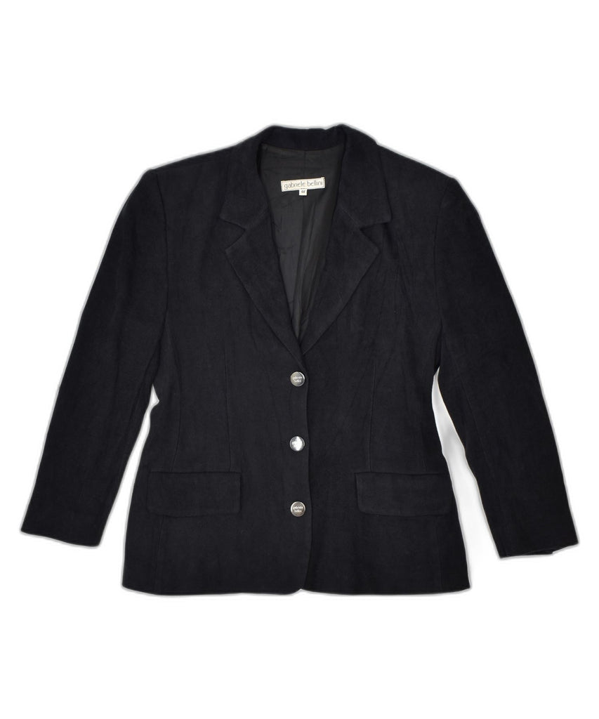 VINTAGE Womens 3 Button Blazer Jacket IT 48 XL Black | Vintage | Thrift | Second-Hand | Used Clothing | Messina Hembry 