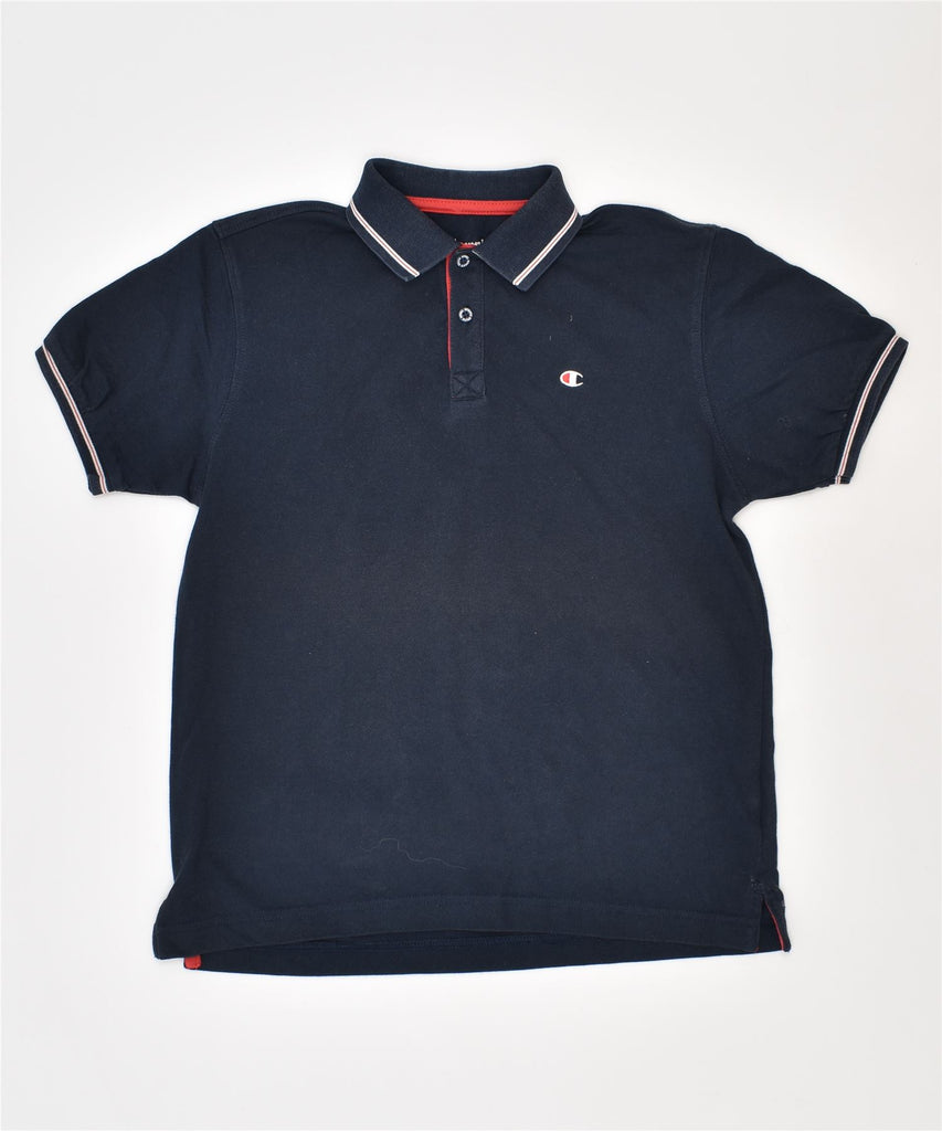 CHAMPION Boys Polo Shirt 9-10 Years Medium Navy Blue Cotton | Vintage | Thrift | Second-Hand | Used Clothing | Messina Hembry 