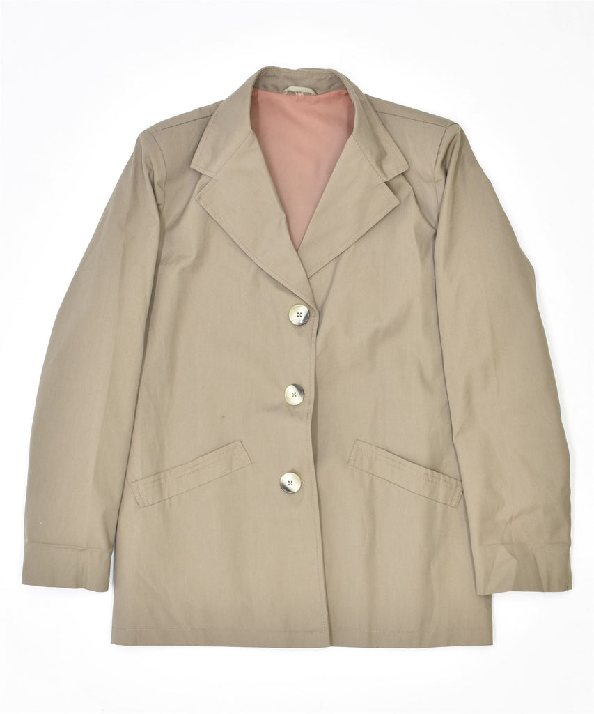 DIOLEN Womens 3 Button Overcoat IT 48 XL Beige Polyester Vintage | Vintage | Thrift | Second-Hand | Used Clothing | Messina Hembry 