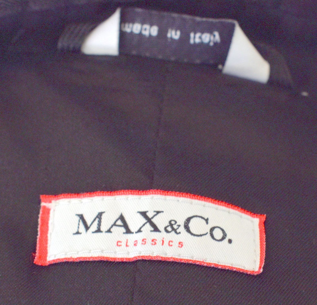 MAX & CO. Womens 2 Button Blazer Jacket UK 12 Medium Black Striped | Vintage | Thrift | Second-Hand | Used Clothing | Messina Hembry 