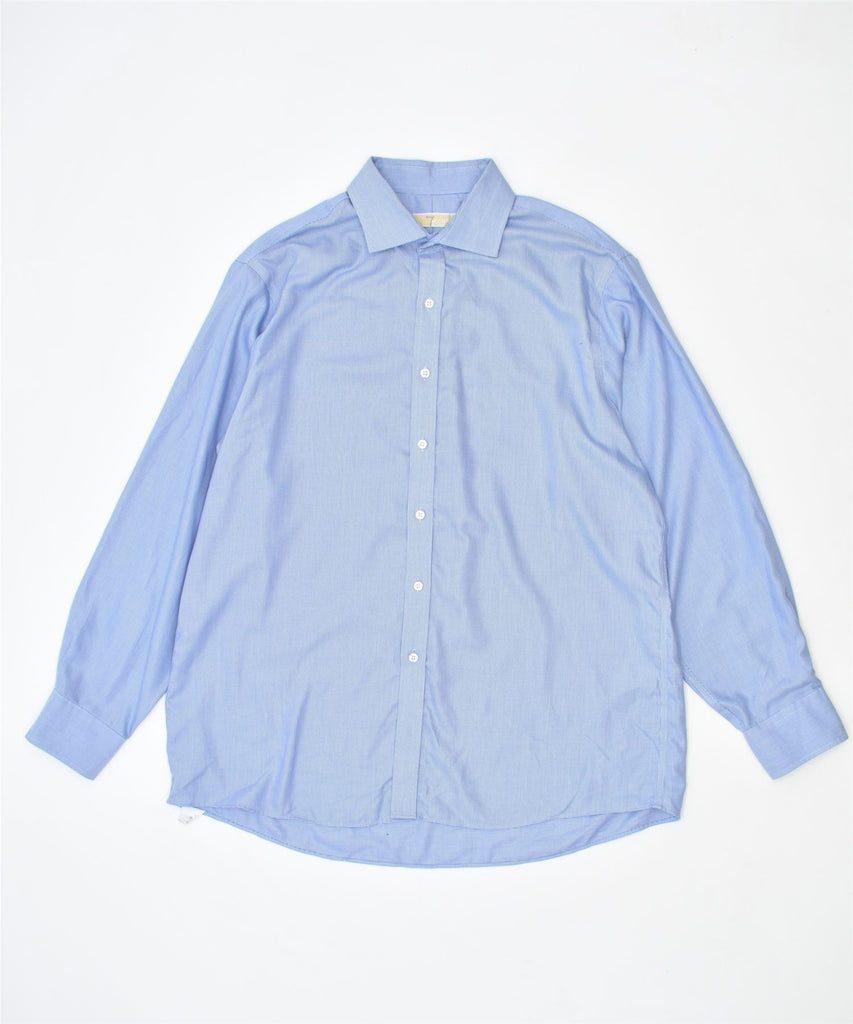 MICHAEL KORS Mens Shirt Size 17 XL Blue Cotton | Vintage | Thrift | Second-Hand | Used Clothing | Messina Hembry 