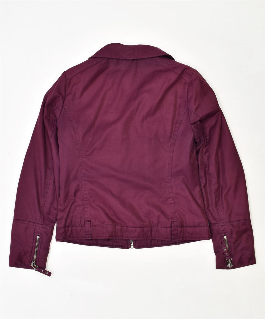 PIAZA ITALIA Womens Bomber Jacket UK 14 Large Purple Cotton Vintage | Vintage | Thrift | Second-Hand | Used Clothing | Messina Hembry 