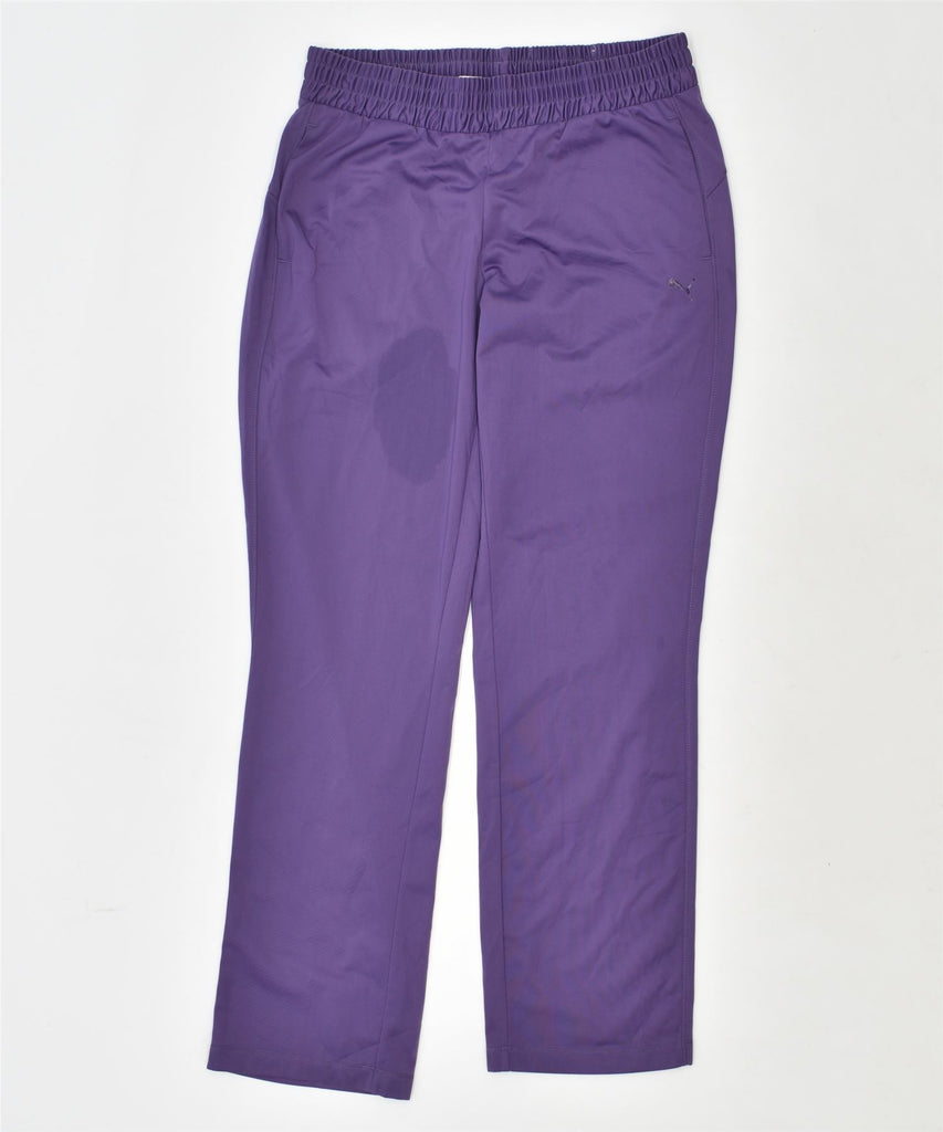 PUMA Womens Tracksuit Trousers UK 14 Large Purple Polyester | Vintage | Thrift | Second-Hand | Used Clothing | Messina Hembry 