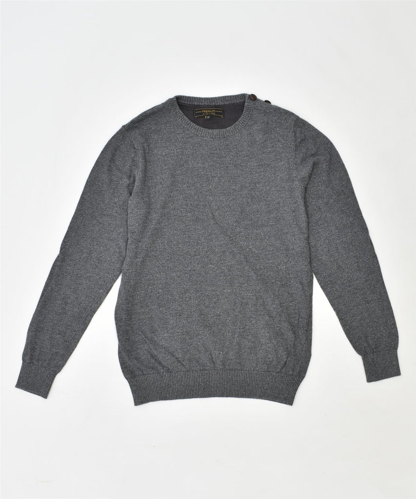 JACK & JONES Mens Crew Neck Jumper Sweater Small Grey Cotton | Vintage | Thrift | Second-Hand | Used Clothing | Messina Hembry 