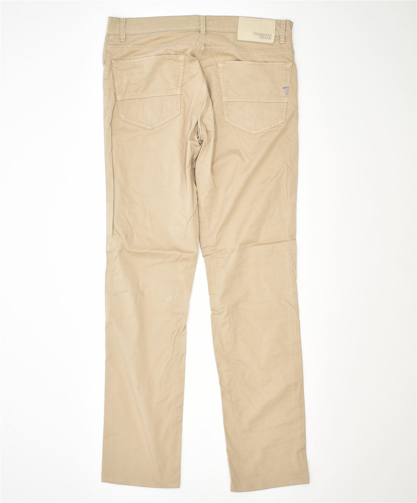 TRUSSARDI Womens Slim Casual Trousers W32 L31 Beige | Vintage | Thrift | Second-Hand | Used Clothing | Messina Hembry 