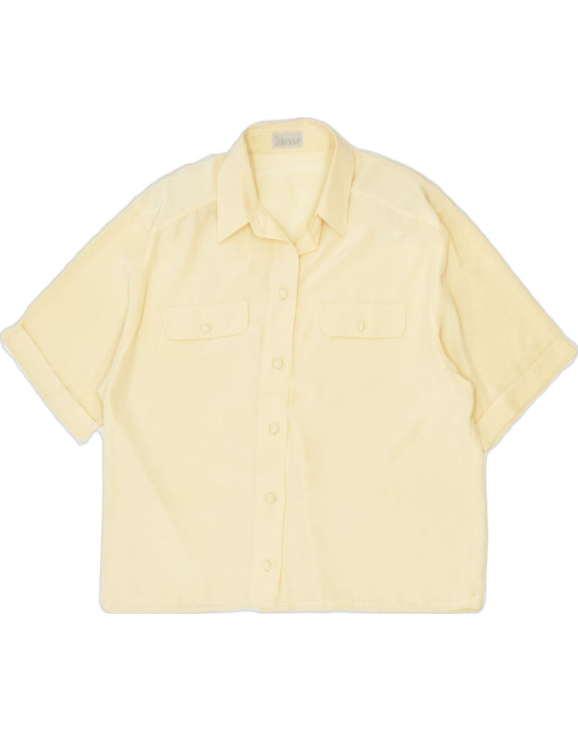 LARISSA Womens Oversized Short Sleeve Shirt EU 40 Medium Yellow | Vintage | Thrift | Second-Hand | Used Clothing | Messina Hembry 