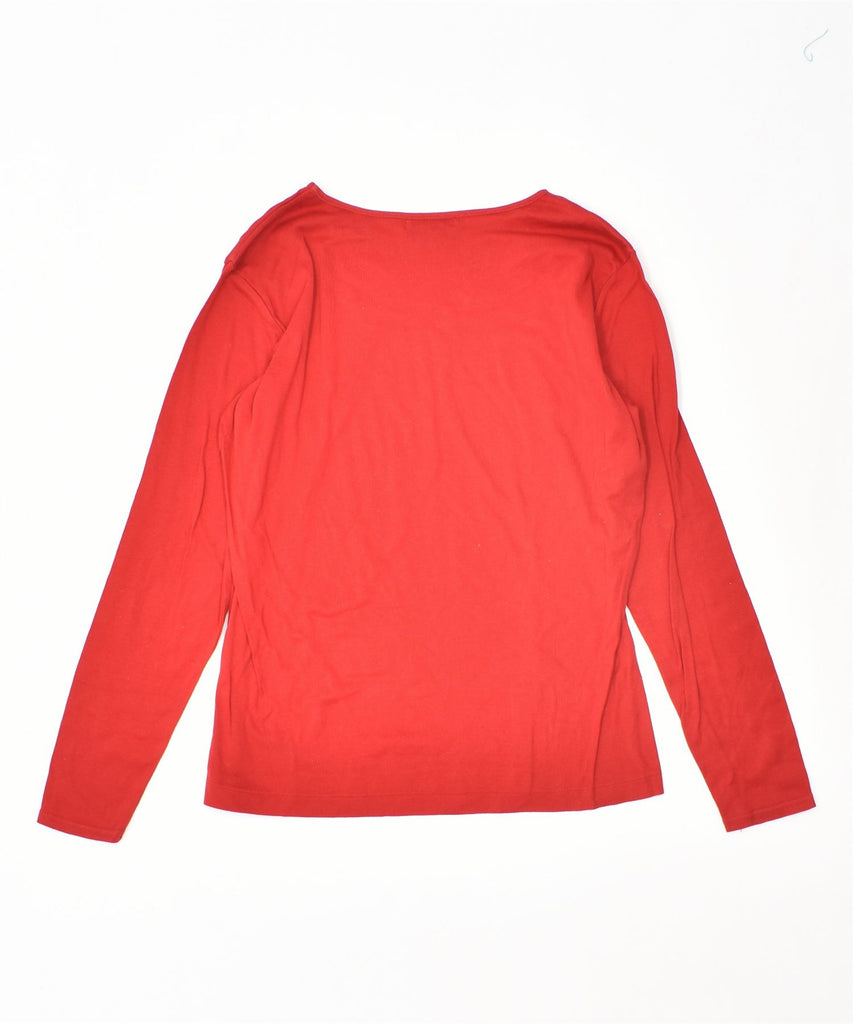 BANANA REPUBLIC Womens Top Long Sleeve UK 16 Large Red Cotton | Vintage | Thrift | Second-Hand | Used Clothing | Messina Hembry 