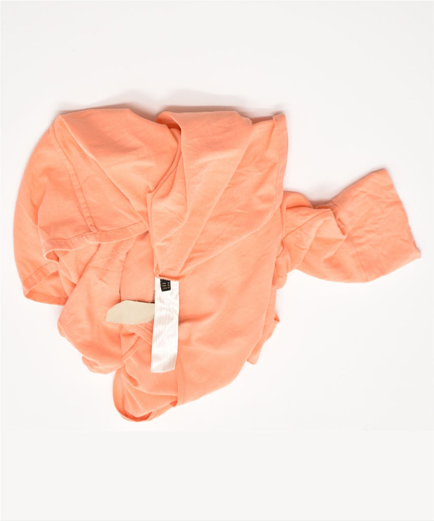 MASSIMO DUTTI Womens 3/4 Sleeve Top UK 14 Medium Orange Cotton | Vintage | Thrift | Second-Hand | Used Clothing | Messina Hembry 