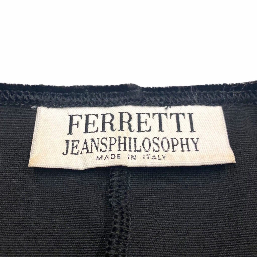 Ferretti Jeans Philosophy Velvet Bodycon Dress | Vintage Luxury Designer Black | Vintage Messina Hembry | Thrift | Second-Hand Messina Hembry | Used Clothing | Messina Hembry 