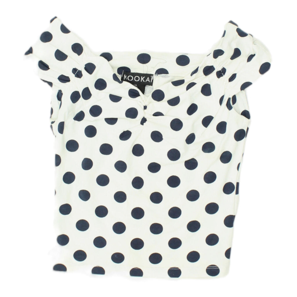 Kookai Womens Short White Black Sleeveless Polka Dot Top | Vintage Designer VTG | Vintage Messina Hembry | Thrift | Second-Hand Messina Hembry | Used Clothing | Messina Hembry 