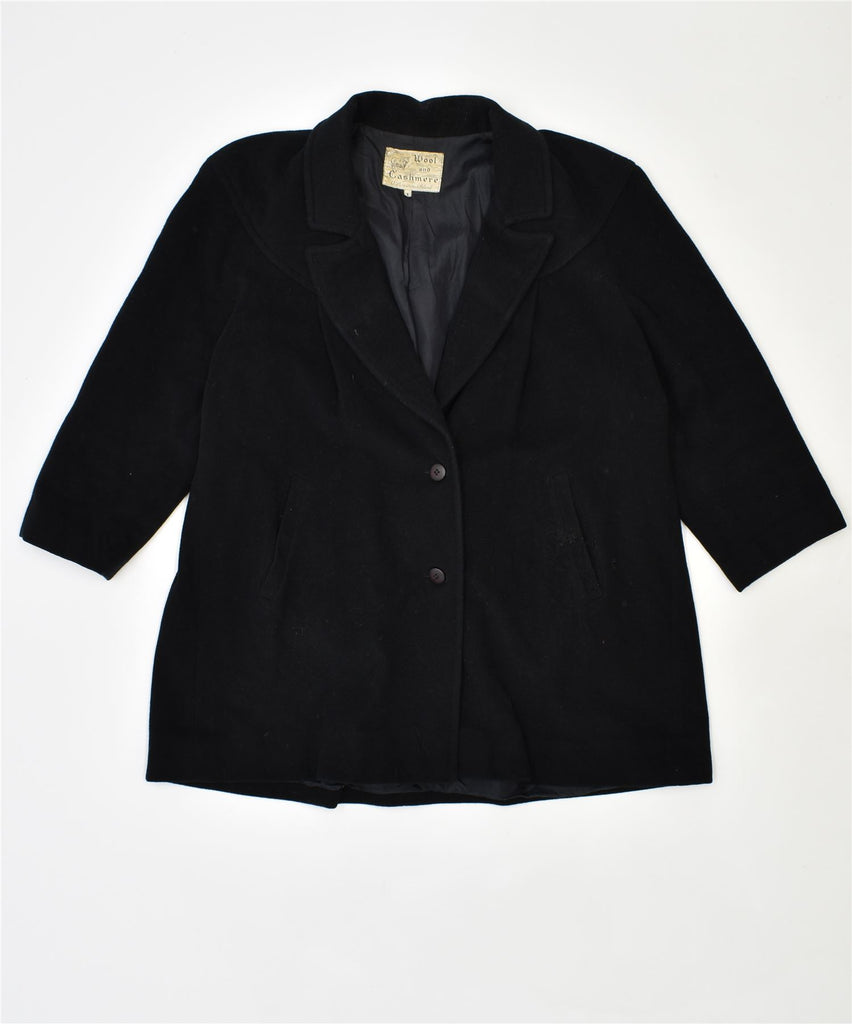 VINTAGE Womens Overcoat UK 18 XL Black | Vintage | Thrift | Second-Hand | Used Clothing | Messina Hembry 