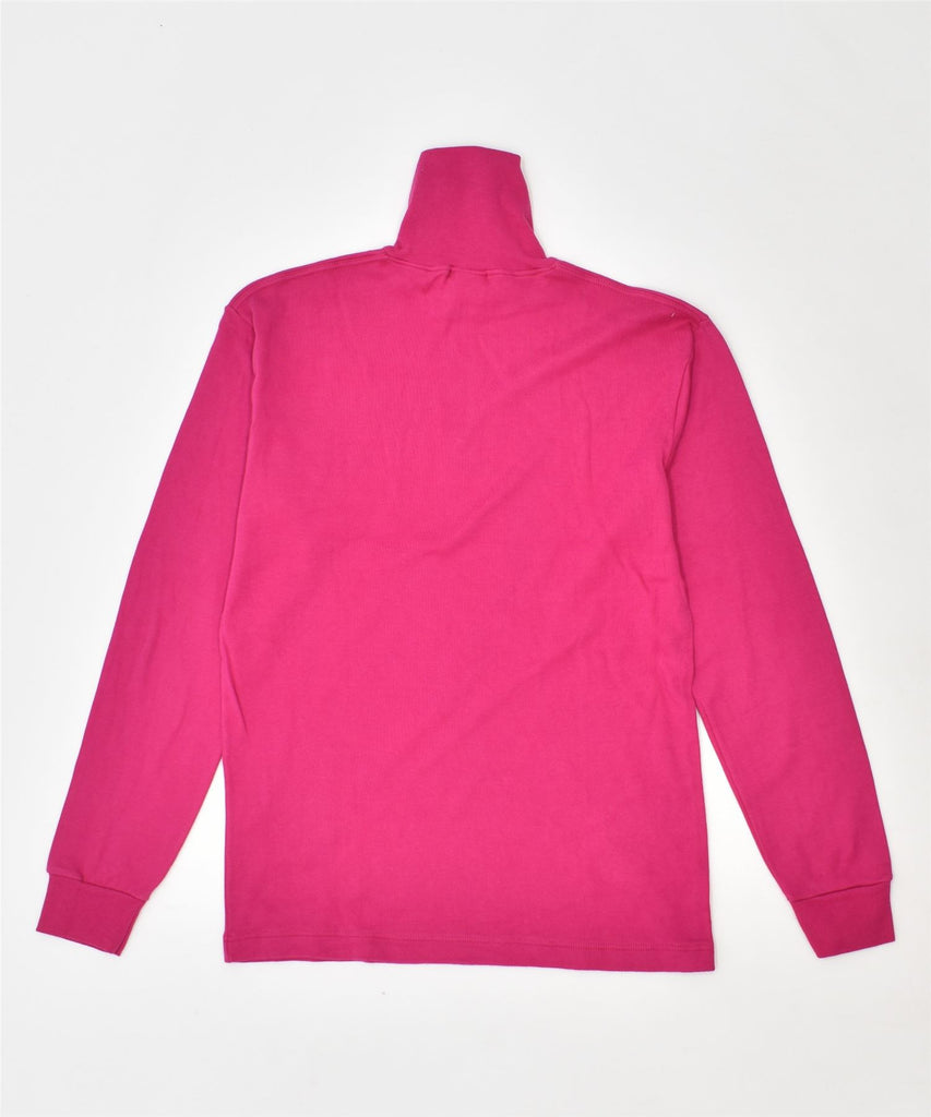 CAGI Womens Zip Neck Top Long Sleeve UK 14 Medium Pink Cotton Vintage | Vintage | Thrift | Second-Hand | Used Clothing | Messina Hembry 