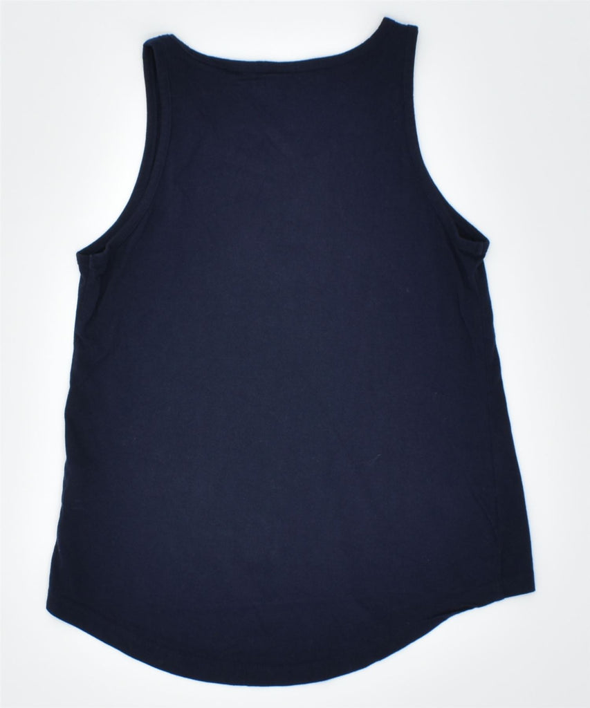 FILA Womens Graphic Vest Top UK 6 XS Navy Blue Cotton | Vintage | Thrift | Second-Hand | Used Clothing | Messina Hembry 