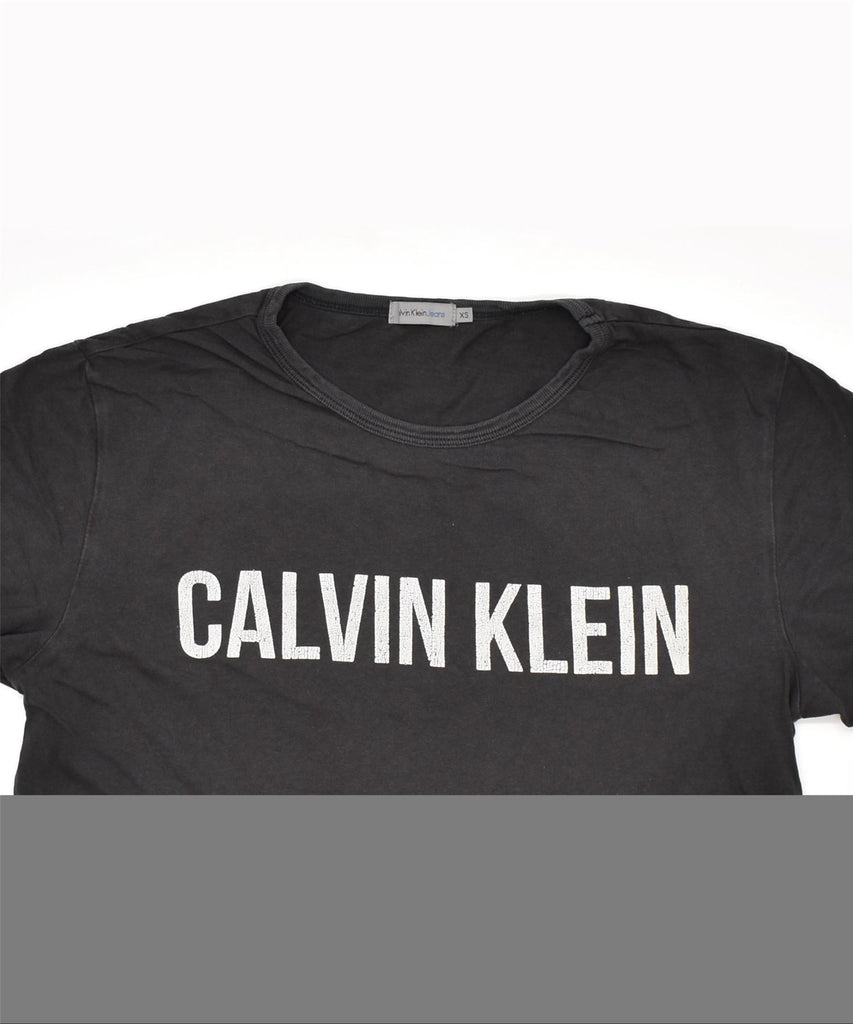 CALVIN KLEIN JEANS Mens Graphic T-Shirt Top XS Grey Cotton | Vintage | Thrift | Second-Hand | Used Clothing | Messina Hembry 