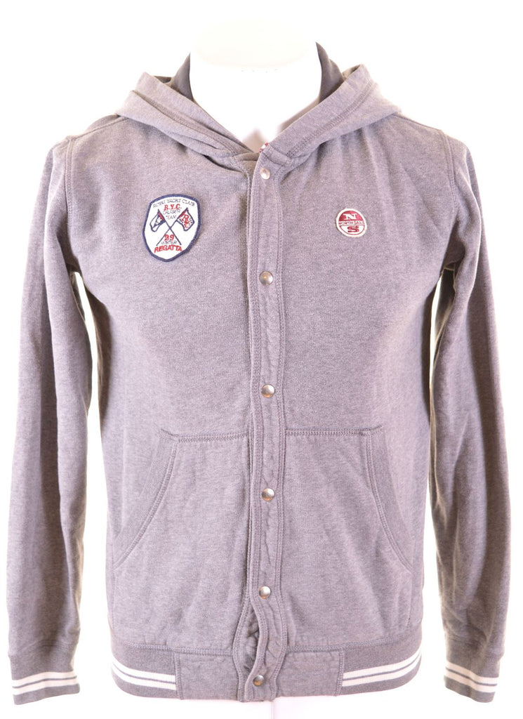 NORTH SAILS Boys Hoodie Sweater 13-14 Years Grey Cotton - Second Hand & Vintage Designer Clothing - Messina Hembry