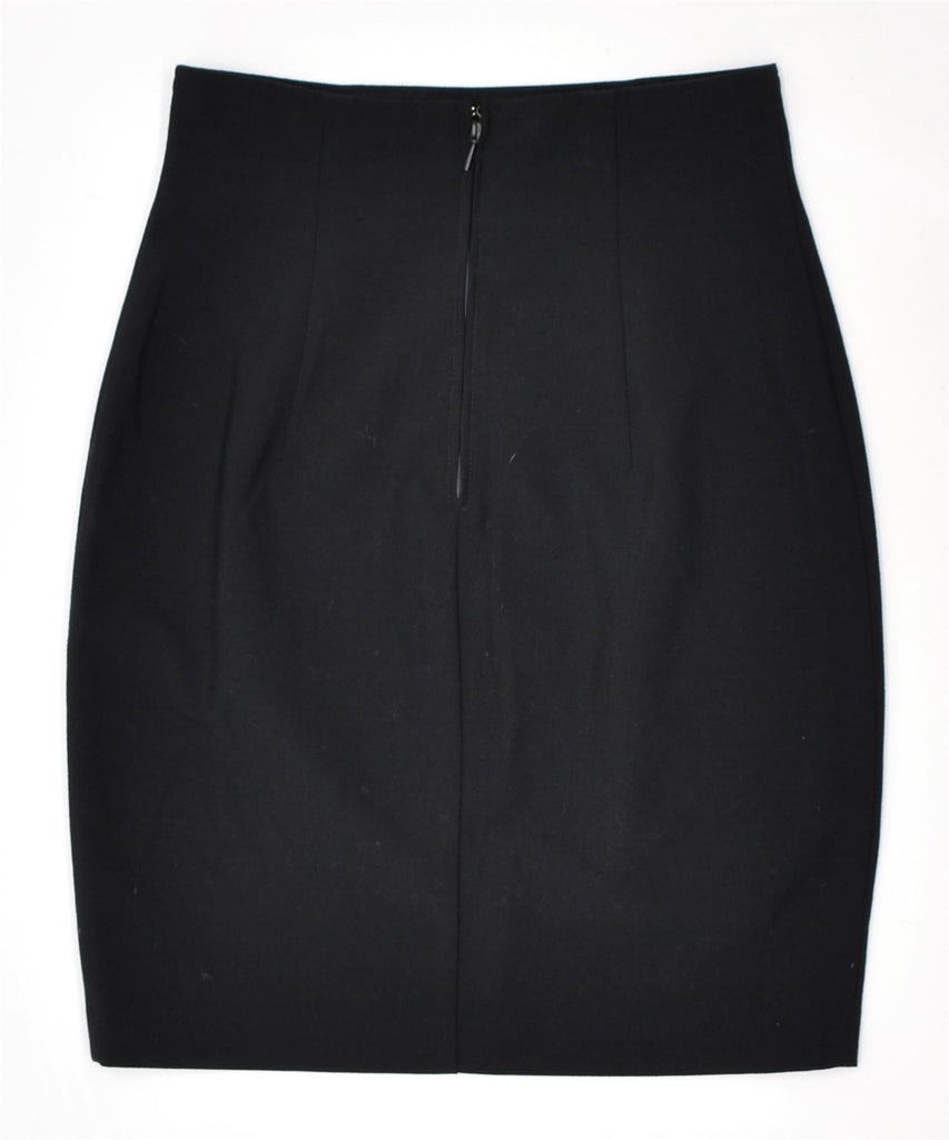 SISLEY Womens Elegance Pencil Skirt Small W26 Black Polyester | Vintage | Thrift | Second-Hand | Used Clothing | Messina Hembry 