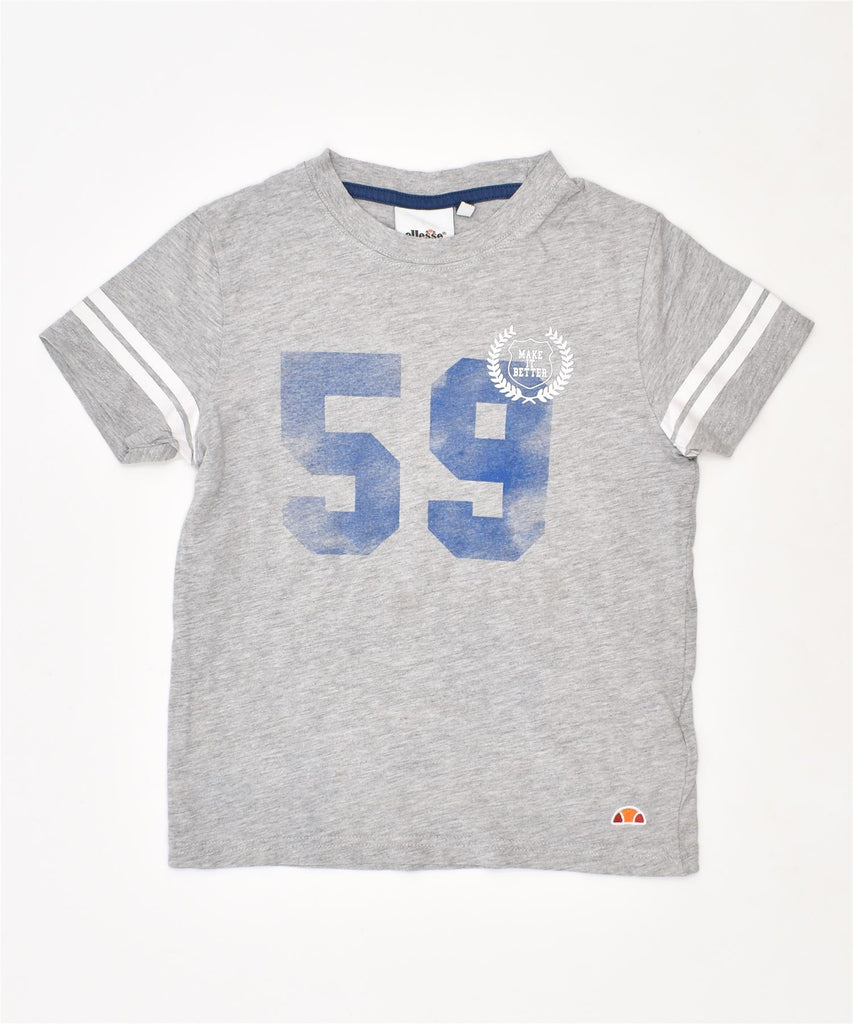 ELLESSE Boys Graphic T-Shirt Top 5-6 Years Grey Cotton | Vintage | Thrift | Second-Hand | Used Clothing | Messina Hembry 