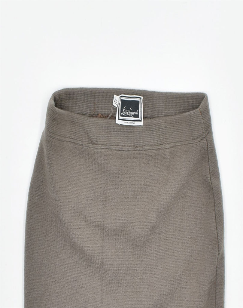 LUISA SPAGNOLI Womens Knit Pencil Skirt IT 42 Medium W28 Grey | Vintage | Thrift | Second-Hand | Used Clothing | Messina Hembry 