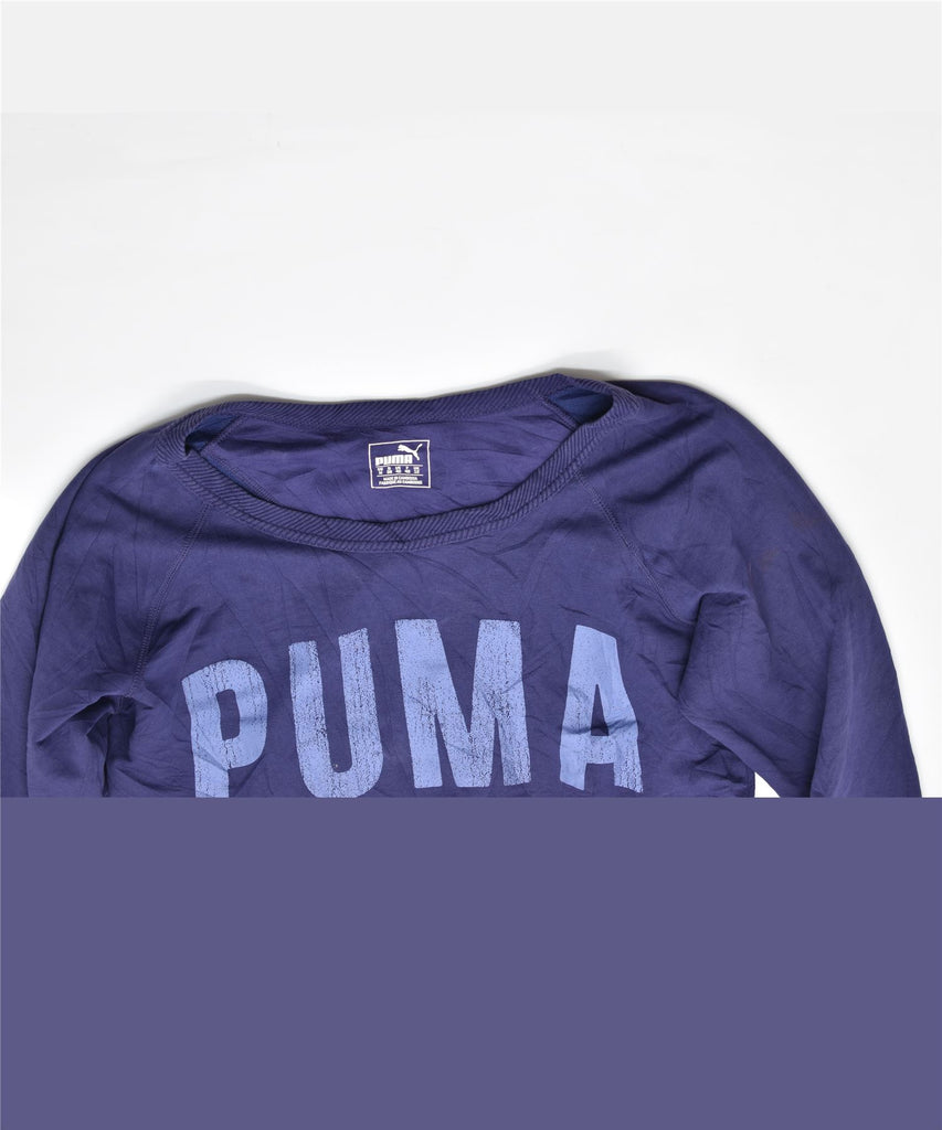 PUMA Womens Sweatshirt Jumper UK 12 Medium Purple Cotton | Vintage | Thrift | Second-Hand | Used Clothing | Messina Hembry 