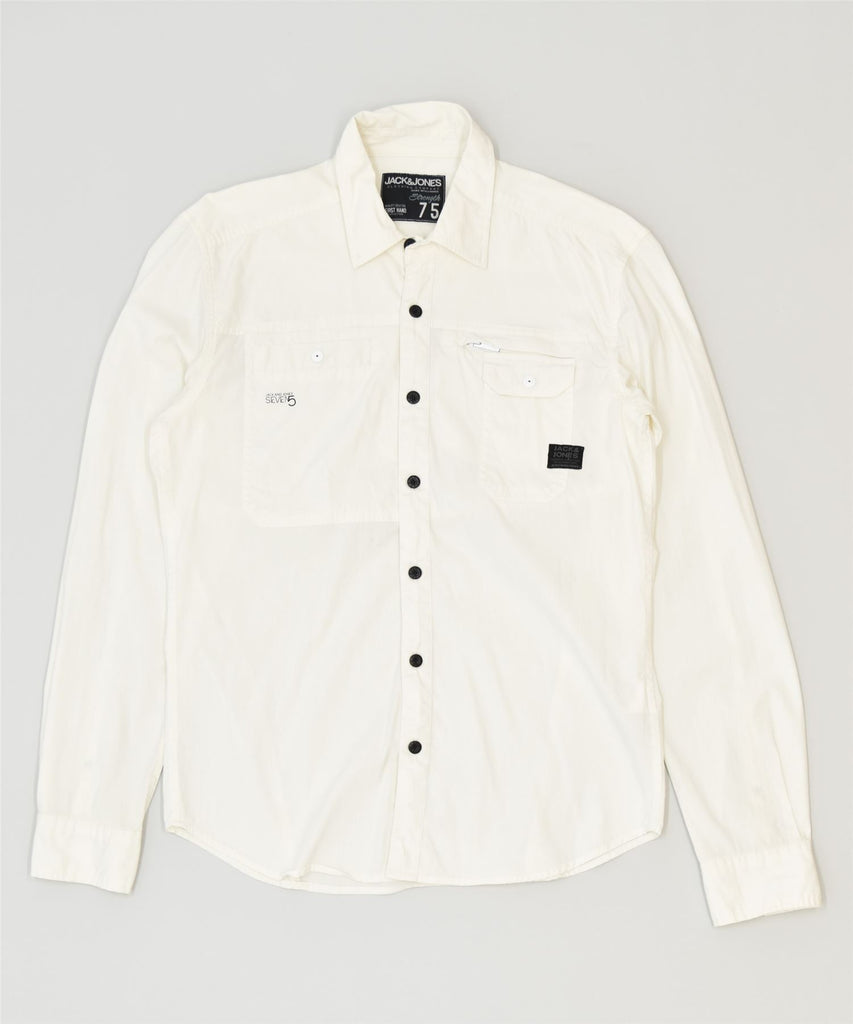 JACK & JONES Womens Shirt Medium White Cotton Classic | Vintage | Thrift | Second-Hand | Used Clothing | Messina Hembry 