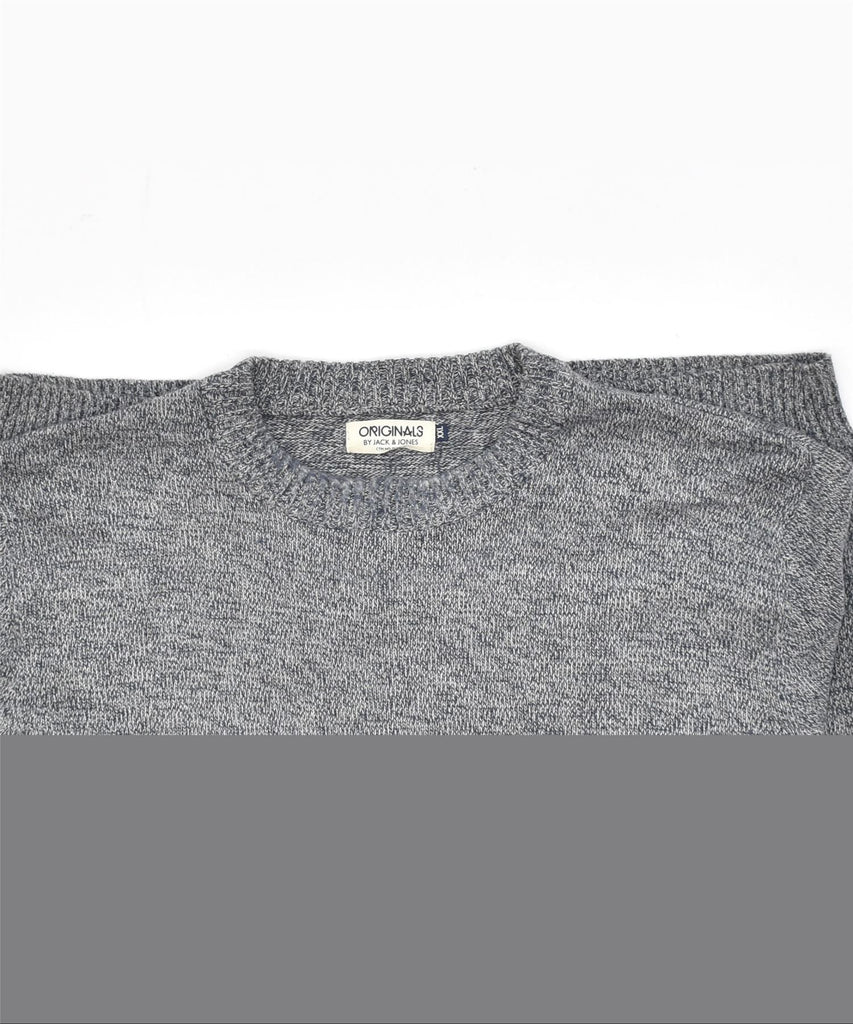 JACK & JONES Mens Slim Fit Crew Neck Jumper Sweater 2XL Grey Cotton | Vintage | Thrift | Second-Hand | Used Clothing | Messina Hembry 