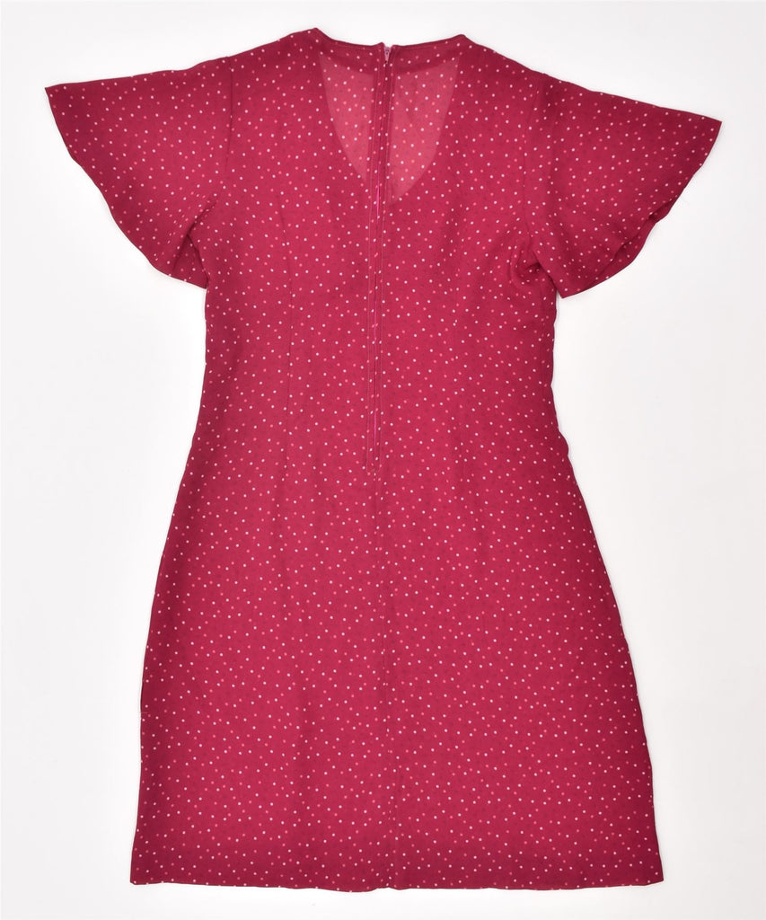 VINTAGE Womens See Through A-Line Dress UK 12 Medium Red Spotted | Vintage | Thrift | Second-Hand | Used Clothing | Messina Hembry 