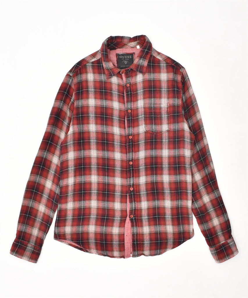 GUESS Mens Shirt Large Red Check Cotton | Vintage | Thrift | Second-Hand | Used Clothing | Messina Hembry 