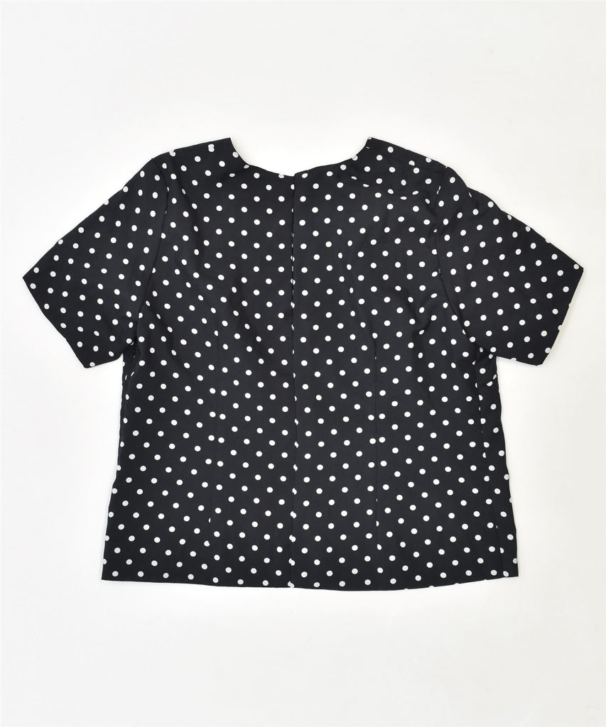 VINTAGE Womens Blouse Top UK 14 Large Black Polka Dot | Vintage | Thrift | Second-Hand | Used Clothing | Messina Hembry 