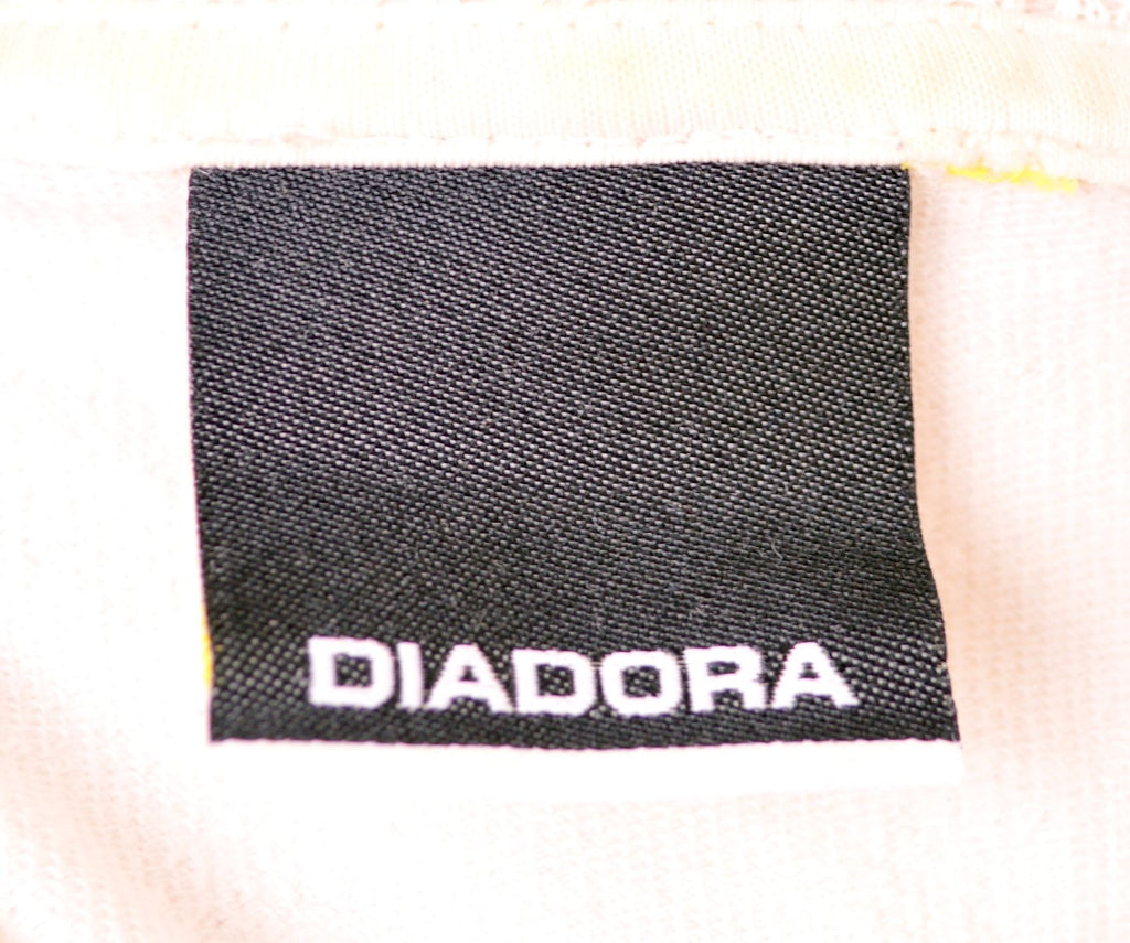 DIADORA Mens Zip Hoodie Sweater Medium White Cotton - Used & Vintage Designer Clothing Messina Hembry