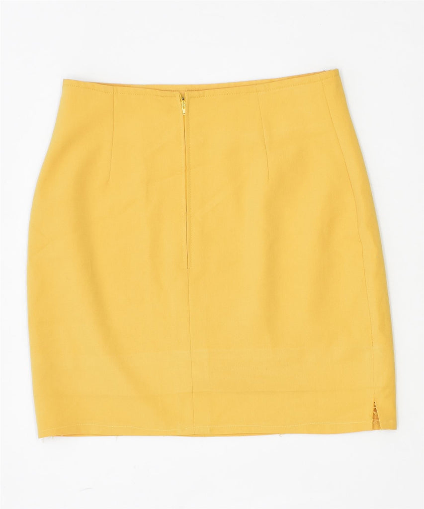 SPORTSTAFF Womens Straight Skirt IT 44 Medium W29 Yellow Polyester | Vintage | Thrift | Second-Hand | Used Clothing | Messina Hembry 