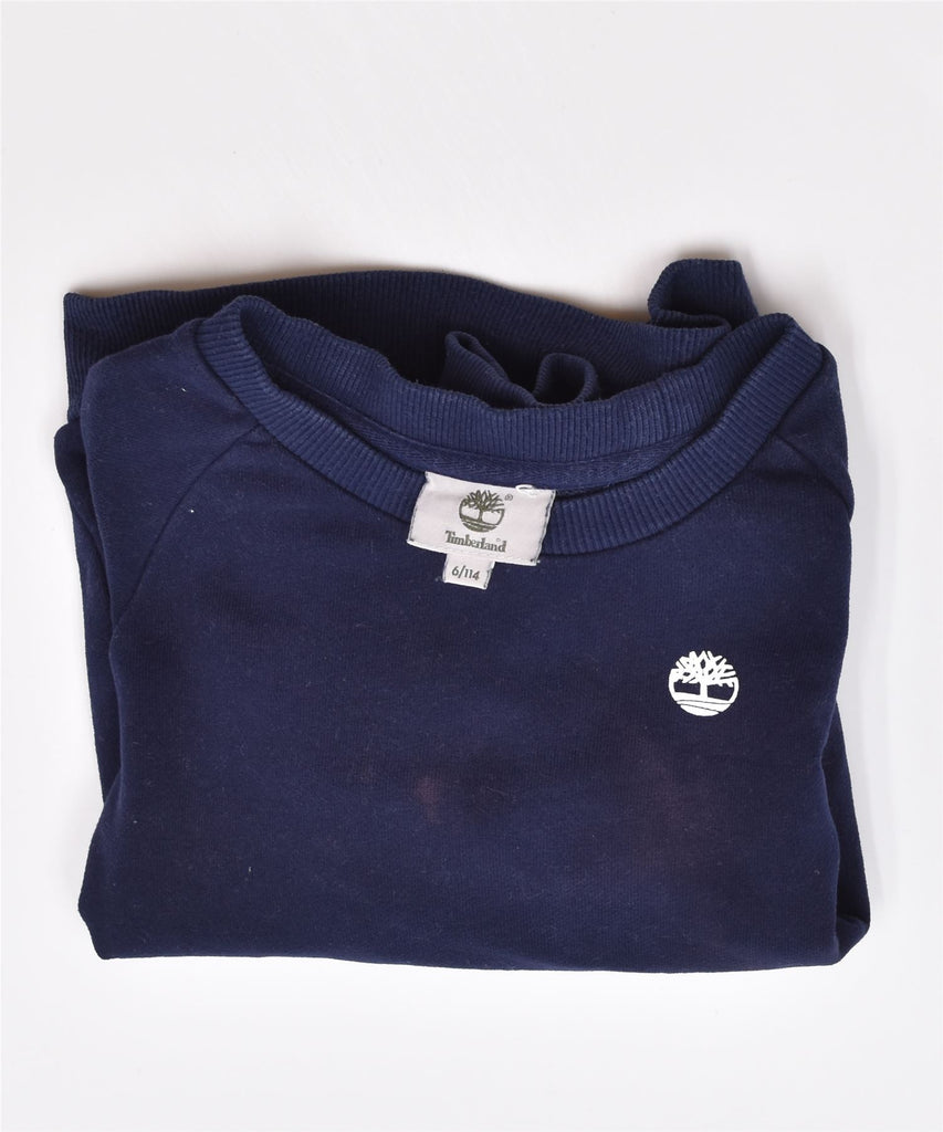 TIMBERLAND Boys Sweatshirt Jumper 5-6 Years Blue Cotton | Vintage | Thrift | Second-Hand | Used Clothing | Messina Hembry 