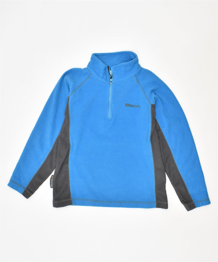 MOUNTAIN WAREHOUSE Boys Zip Neck Fleece Jumper 9-10 Years Blue Polyester | Vintage | Thrift | Second-Hand | Used Clothing | Messina Hembry 